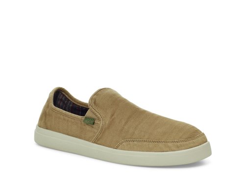 Chaussures Sanuk Vagabond Slip-On Sneaker Wash Vegan Homme - Kaki LCPHYB925